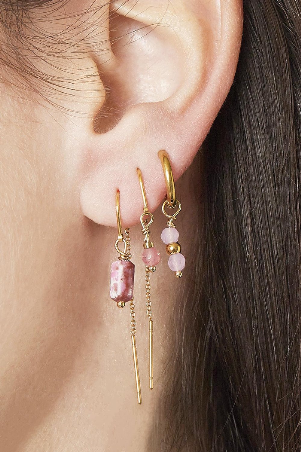 Boucles d'oreilles Pineapple Noir Acier inoxydable h5Image2